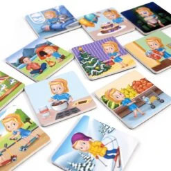 KLUZOO Dagplanner – 72 Magnetische Kaarten Meisje-Pictogrammen Voor Planbord Met Activiteiten En Taken – Zindelijkheidstraining – Beloningssysteem – Montessori Speelgoed - Zindelijkheid - Potjestraining Jongens En Meisje – Dagritme - Planner – Kind -Babyproducten 1200x1200 845