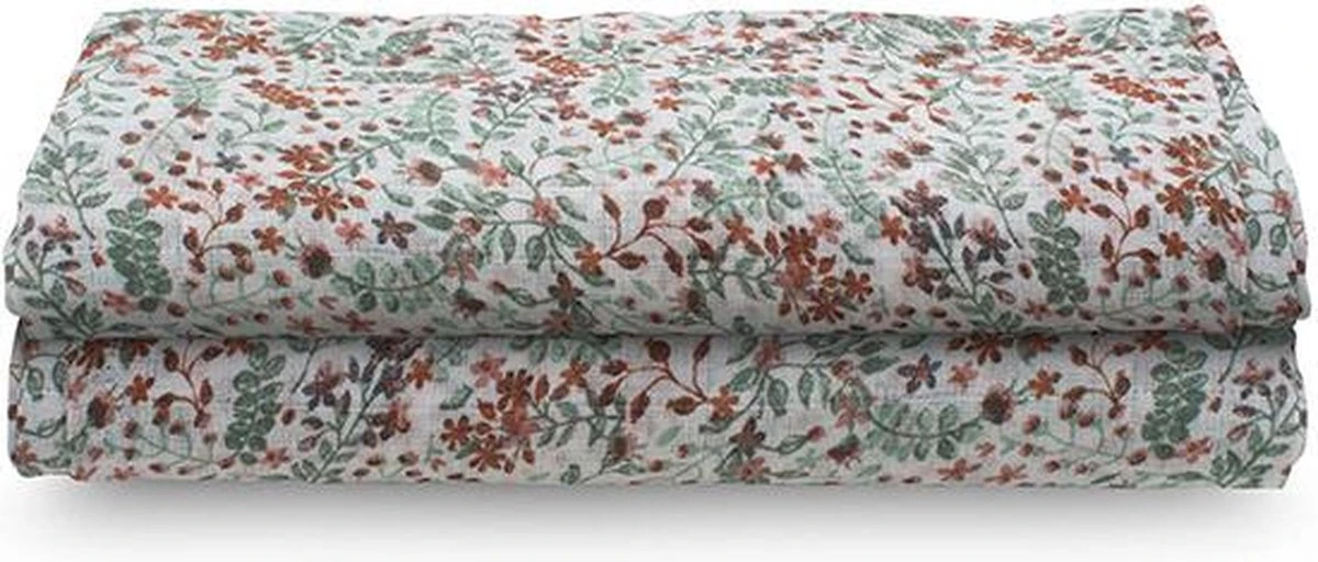 Jollein Hydrofiel Multidoek Meadow 115x115cm - Rosewood - 2 Stuks 11 Jollein Hydrofiel Multidoek Meadow 115x115cm - Rosewood - 2 Stuks - Afbeelding 11