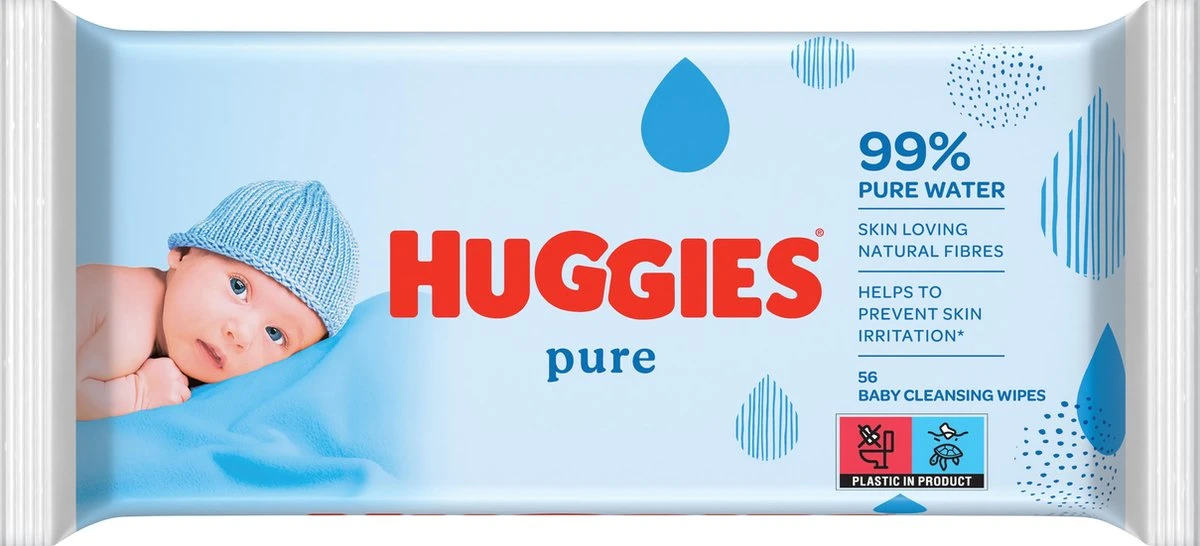 Huggies Billendoekjes - Pure 99% Water - 18 X 56 Stuks - 1008 Doekjes - Voordeelverpakking 5 Huggies Billendoekjes - Pure 99% Water - 18 X 56 Stuks - 1008 Doekjes - Voordeelverpakking - Afbeelding 5