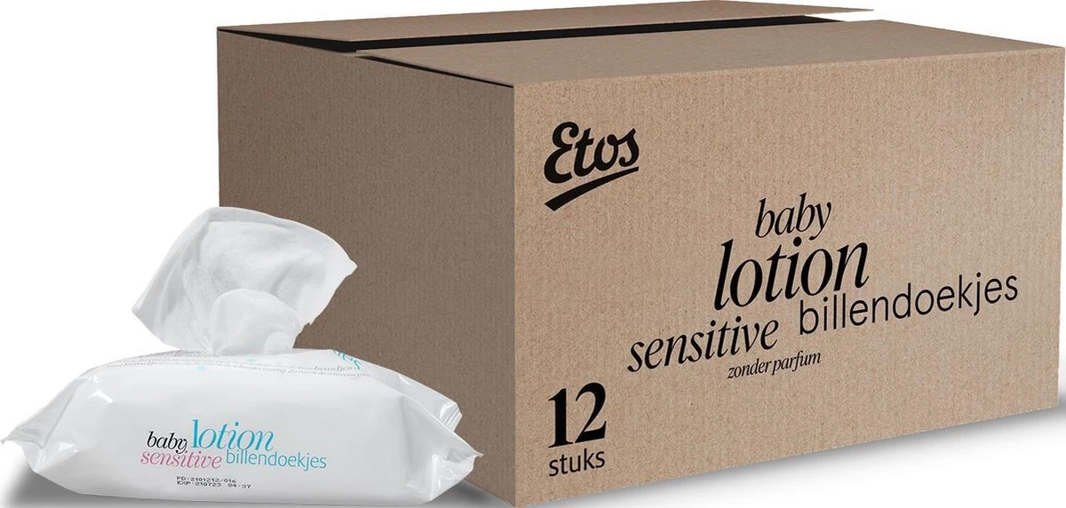 Etos Baby Lotion Sensitive Billendoekjes - 960 Stuks (12 X 80 Stuks) 1 Etos Baby Lotion Sensitive Billendoekjes - 960 Stuks (12 X 80 Stuks)