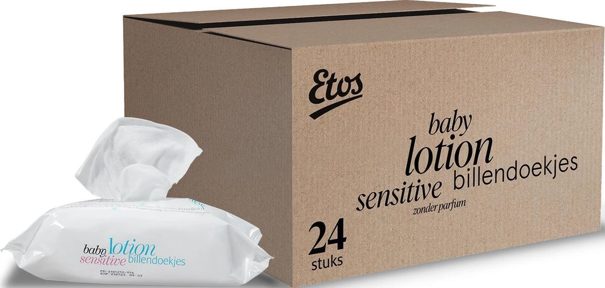 Etos Baby Lotion Sensitive Billendoekjes - 1920 Stuks (24x 80 Stuks) 1 Etos Baby Lotion Sensitive Billendoekjes - 1920 Stuks (24x 80 Stuks)