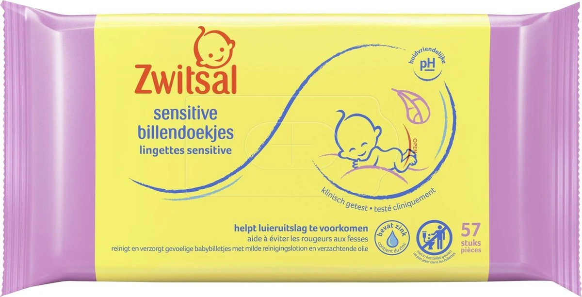 Zwitsal Sensitive Billendoekjes Alcoholvrij - 1539 Doekjes - Voordeelverpakking 2 Zwitsal Sensitive Billendoekjes Alcoholvrij - 1539 Doekjes - Voordeelverpakking - Afbeelding 2