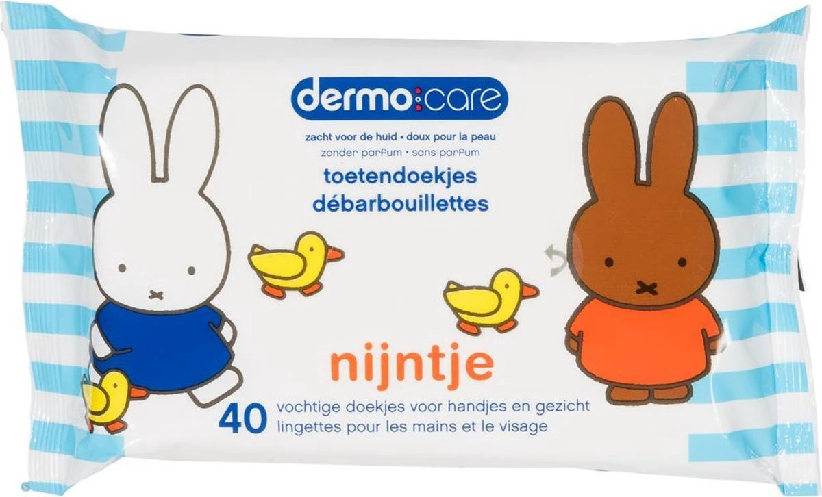 Dermo Care Nijntje Toetendoekjes – Blauw – 10 X 40 Stuks 2 Dermo Care Nijntje Toetendoekjes – Blauw – 10 X 40 Stuks - Afbeelding 2