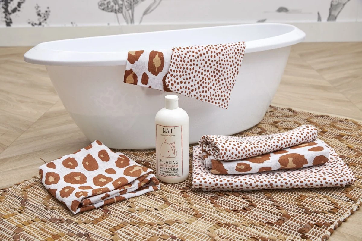 Meyco Cheetah/Panter Swaddle - 2-pack - Hydrofiel - Camel - 120x120cm 4 Meyco Cheetah/Panter Swaddle - 2-pack - Hydrofiel - Camel - 120x120cm - Afbeelding 4