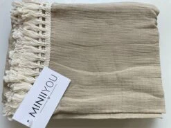 Hydrofiele Doek XL Met Franjes - 120x120 Cm - Taupe -Babyproducten 1200x900 16