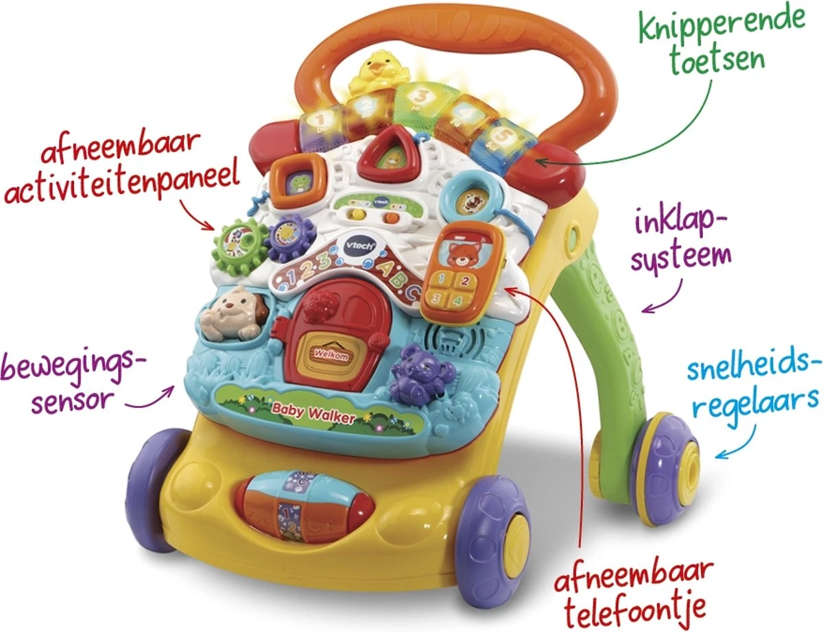 VTech 2 In 1 Baby Walker - Educatief Babyspeelgoed - Loopwagen Met Licht 5 VTech 2 In 1 Baby Walker - Educatief Babyspeelgoed - Loopwagen Met Licht - Afbeelding 5