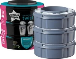 Tommee Tippee Twist & Click Milieuvriendelijke Luieremmer Navulling - Duurzaam Geproduceerde Greenfilm - 3 Stuks -Babyproducten 1200x936