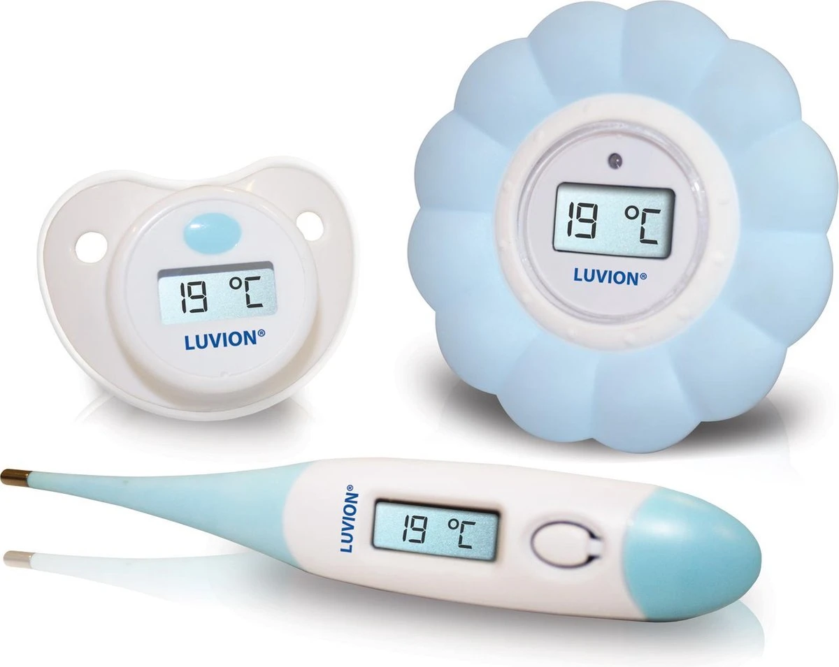 Luvion - 3 In 1 Baby Thermometer Set - Koortsthermometer - Bad / Water Thermometer - Speen Thermometer 1 Luvion - 3 In 1 Baby Thermometer Set - Koortsthermometer - Bad / Water Thermometer - Speen Thermometer