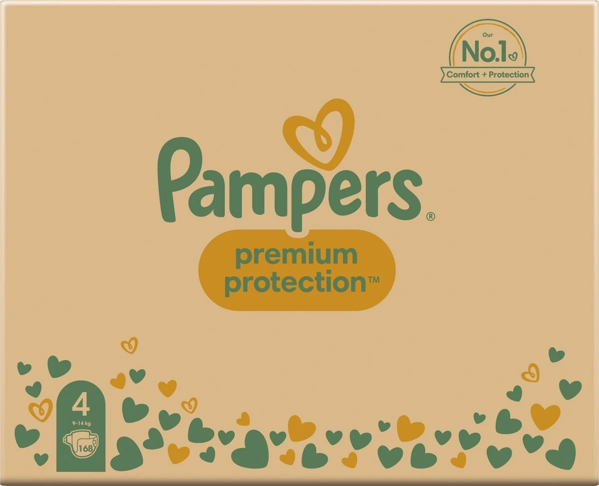 Pampers® Pampers Premium Protection Luiers - Maat 4 (9-14 Kg) - 168 Stuks - Multi-Pack 2 Pampers® Pampers Premium Protection Luiers - Maat 4 (9-14 Kg) - 168 Stuks - Multi-Pack - Afbeelding 2