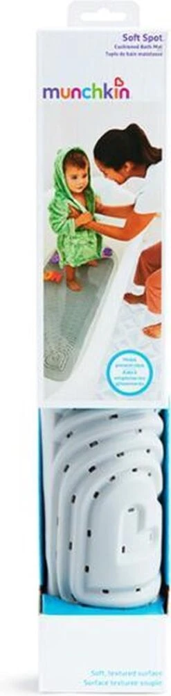 Munchkin Soft Spot Cushioned Badmat - Anti Slip Mat Voor In Bad - Grijs -Babyproducten 296x1200