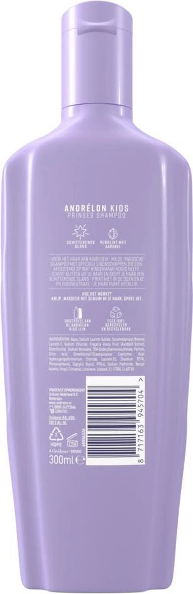 Andrélon Kids - Intense Prinses Shampoo - 300ml 2 Andrélon Kids - Intense Prinses Shampoo - 300ml - Afbeelding 2