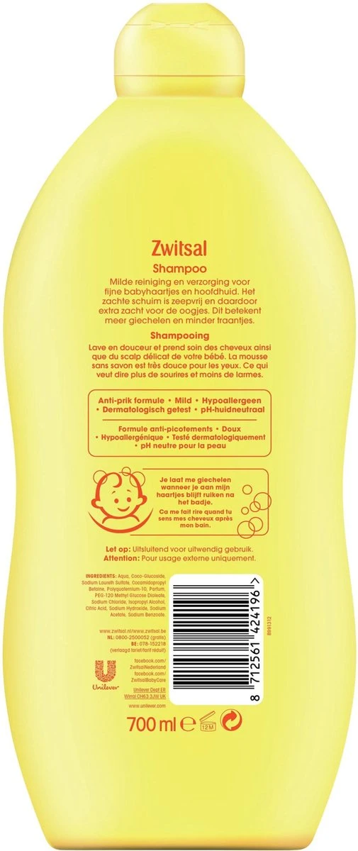Zwitsal Baby Shampoo - 2 X 700 Ml - Voordeelverpakking 3 Zwitsal Baby Shampoo - 2 X 700 Ml - Voordeelverpakking - Afbeelding 3