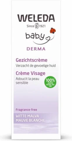 Weleda Baby Sensitive Witte Malva Gezichtscrème -Babyproducten 613x1200 1