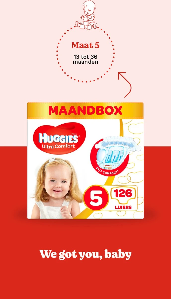 Huggies Luiers - Maat 5 (11 Tot 25 Kg) - 126 Stuks - Voordeelverpakking 10 Huggies Luiers - Maat 5 (11 Tot 25 Kg) - 126 Stuks - Voordeelverpakking - Afbeelding 10