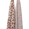Meyco Cheetah/Panter Swaddle - 2-pack - Hydrofiel - Camel - 120x120cm