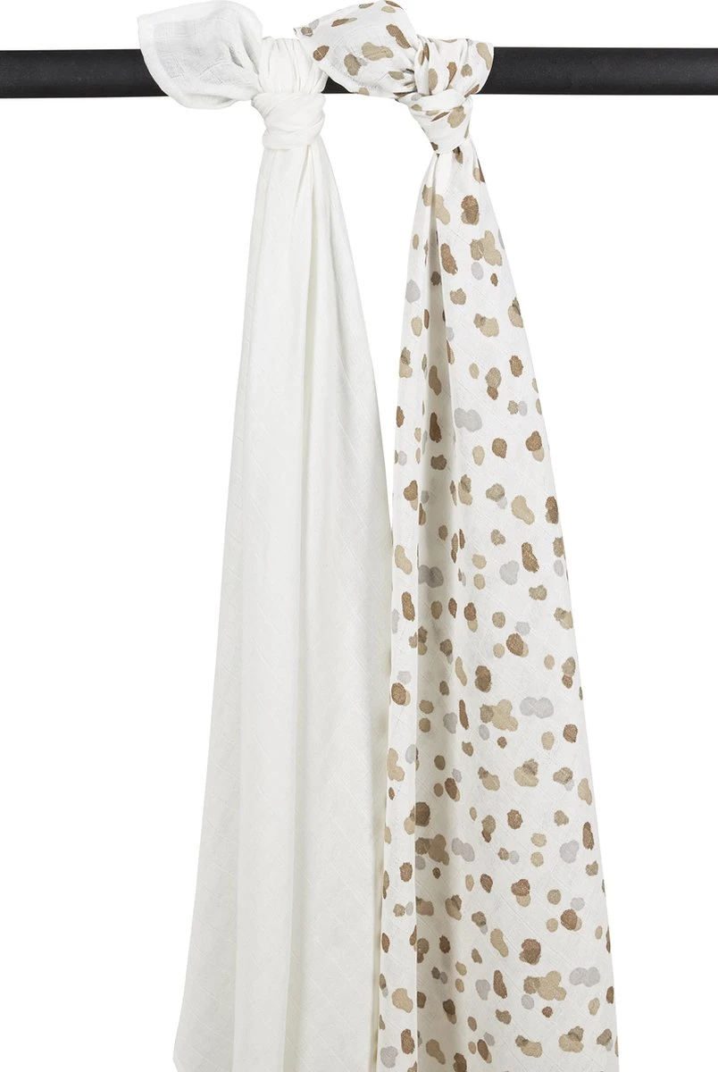 Meyco Stains Swaddle - 2-pack - Neutral - 120x120cm 1 Meyco Stains Swaddle - 2-pack - Neutral - 120x120cm