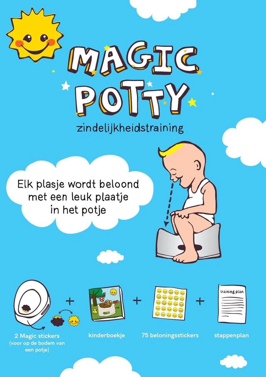 Magic Potty™ Zindelijkheidstraining Kind - Set-4: Boekje, Magic Stickers, Beloningsstickers, Stappenplan 2 Magic Potty™ Zindelijkheidstraining Kind - Set-4: Boekje, Magic Stickers, Beloningsstickers, Stappenplan - Afbeelding 2