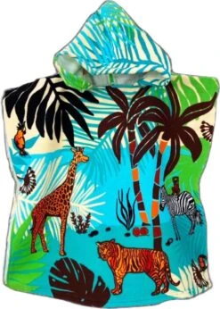 Bad Cape/poncho Voor Kinderen 60 X 120 Cm Microvezel - Bad Poncho's Met Savanne Safari Dieren -Babyproducten 856x1200