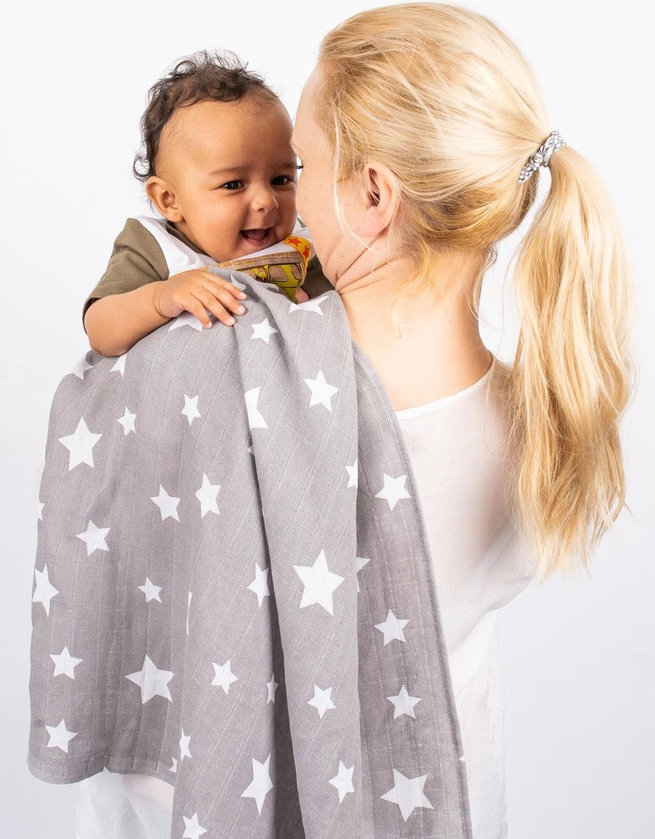 Hydrofiele Luiers - Hydrofiele Doeken - 70 X 80 Cm - 10 Pack – Grijs – Sterren - EU Gefabriceerd – FENSILO Hydrofiele Doeken 6 Hydrofiele Luiers - Hydrofiele Doeken - 70 X 80 Cm - 10 Pack – Grijs – Sterren - EU Gefabriceerd – FENSILO Hydrofiele Doeken - Afbeelding 6