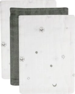 Jollein Baby Washandje Hydrofiel Stargaze - Leaf Green - 3 Stuks -Babyproducten 964x1200